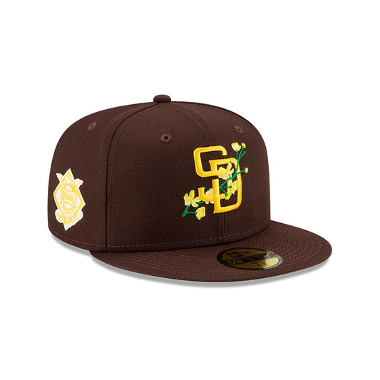 San Diego Padres Side Patch Bloom Brown 59FIFTY Fitted Cap