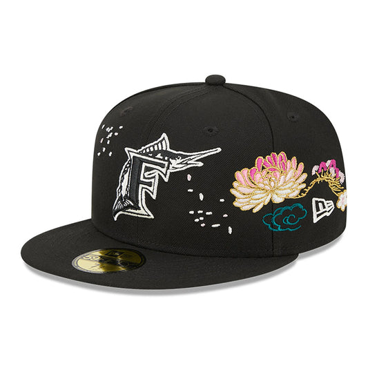 Miami Marlins Cherry Blossom Black 59FIFTY Fitted Cap