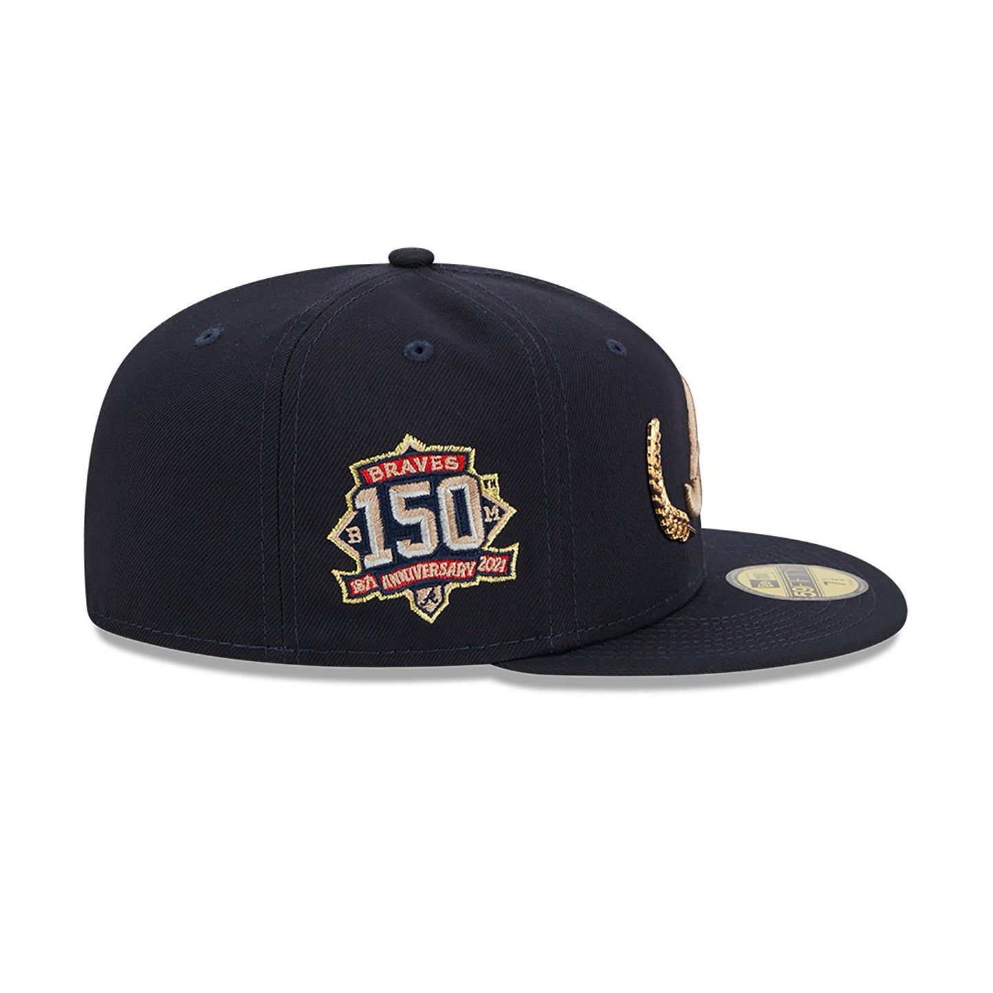 Atlanta Braves Gold Leaf Navy 59FIFTY Fitted Cap