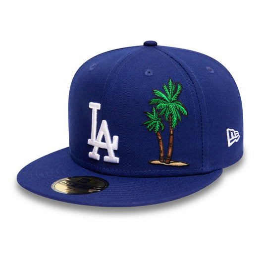 Blue palm tree LA Fitted Cap